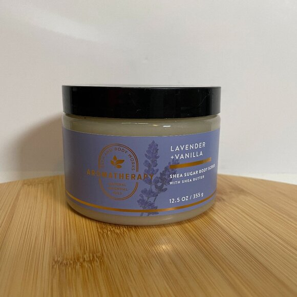 Bath & Body Works Aromatherapy Lavender Vanilla Shea Sugar Body Scrub 12.5 Oz - Picture 1 of 7
